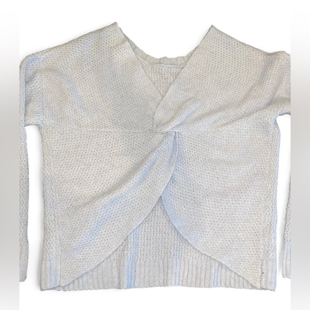 Pink Rose Baby Blue V-Neck Sweater